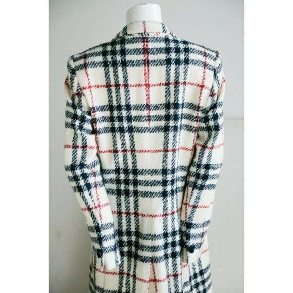 Vintage Louben Cream Black Plaid Lightweight Classic 2 Button bBlazer Coat SZ 6 - Picture 5 of 10